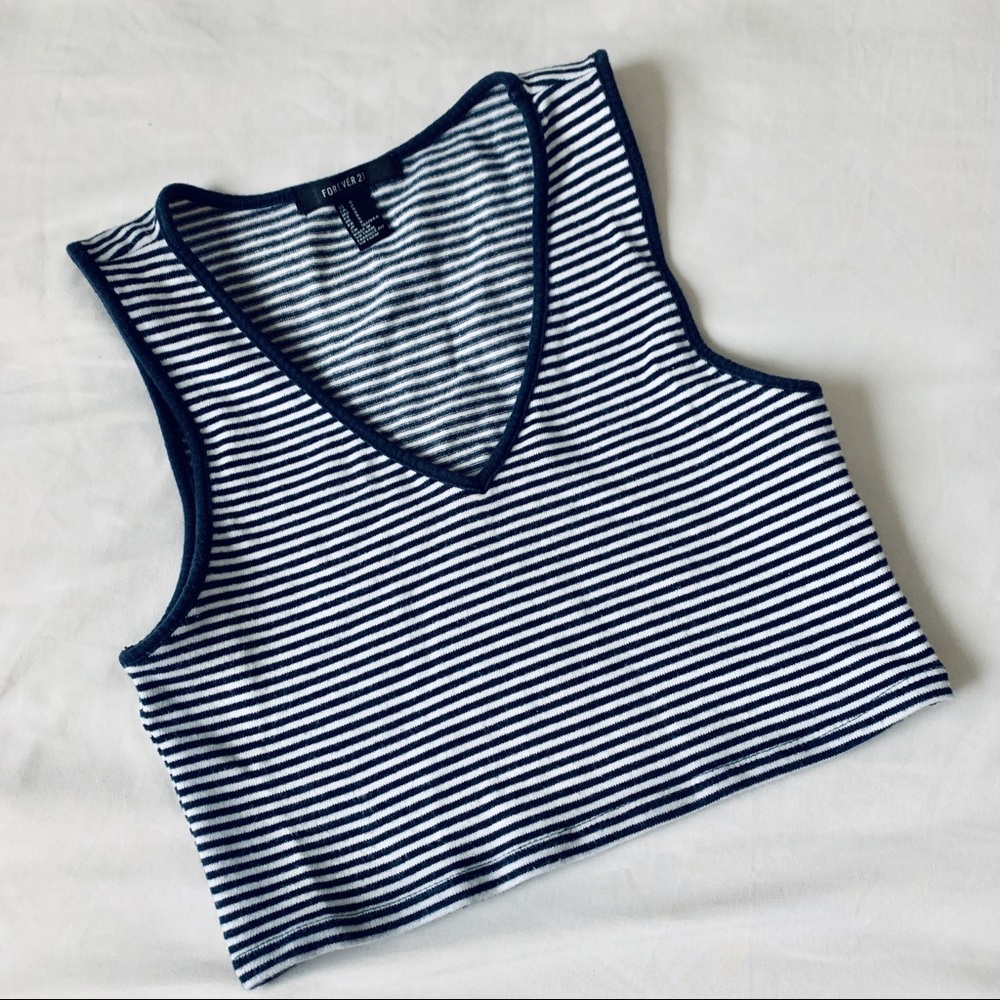 Forever 21 striped crop top